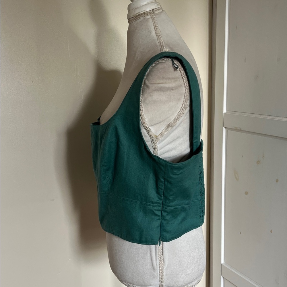 NWT Banana Republic Factory Cottagecore Linen-Blend Square Neck Bustier Size 16 - Picture 5 of 13